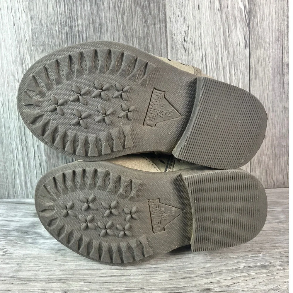 OshKosh Bgosh Estell Toddler Girl Taupe Floral Laser Cut Ankle Boots Size 5M